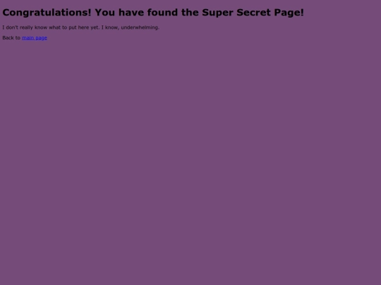supersecretpage screenshot