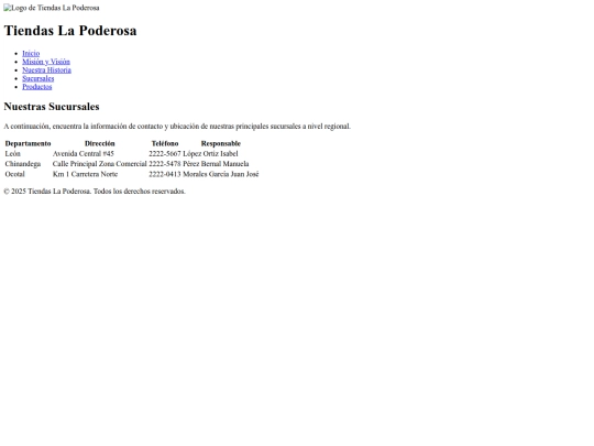 sucursales screenshot