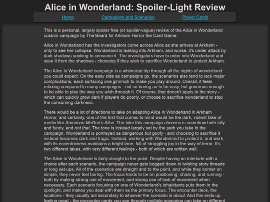 campaigns/aliceinwonderland/aliceinwonderland_review screenshot