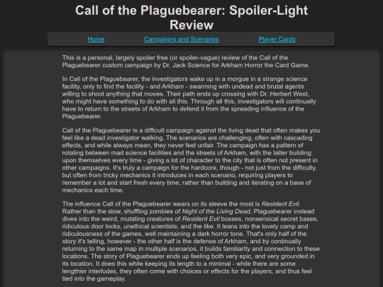 campaigns/callofplaguebearer/callofplaguebearer_review screenshot