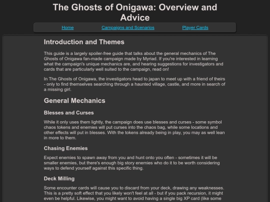 campaigns/ghostsofonigawa/onigawa_advice screenshot