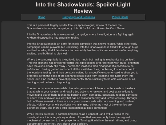 campaigns/intotheshadowlands/intotheshadowlands_review screenshot