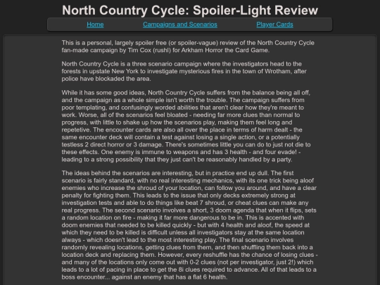 campaigns/northcountry/northcountry_review screenshot