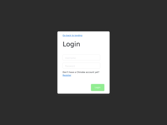 chinobe-12-2-2023/login screenshot