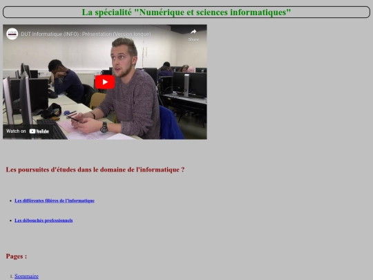 Les poursuites d'études dans le domaine de l'informatique screenshot
