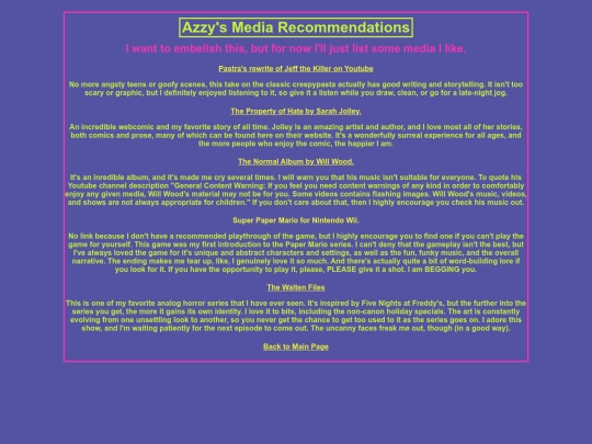 azzys_media_recommendations screenshot