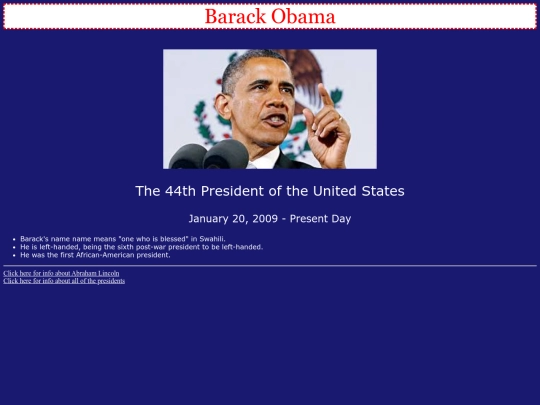 2presidentprofileminiproject screenshot