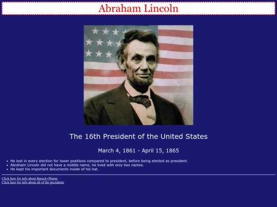 presidentprofileminiproject screenshot