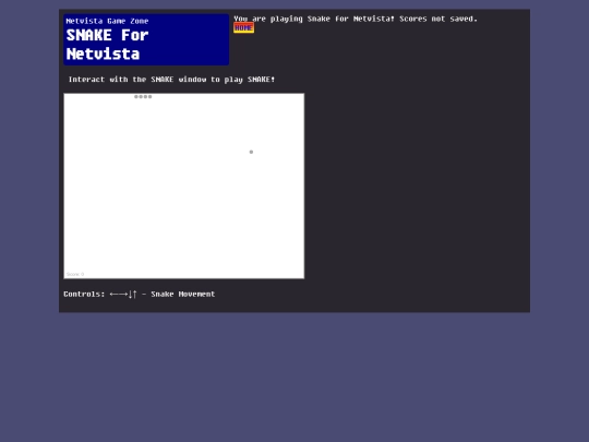 netvistapark/games/snake screenshot