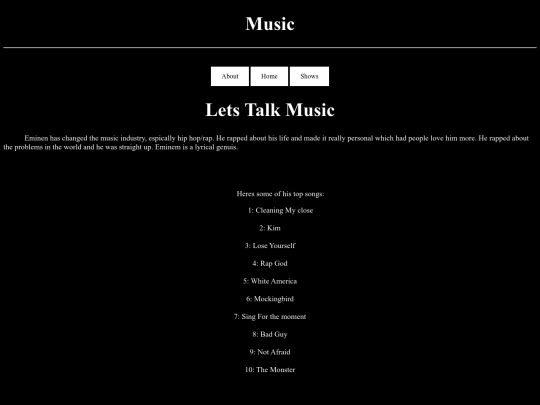 Music screenshot