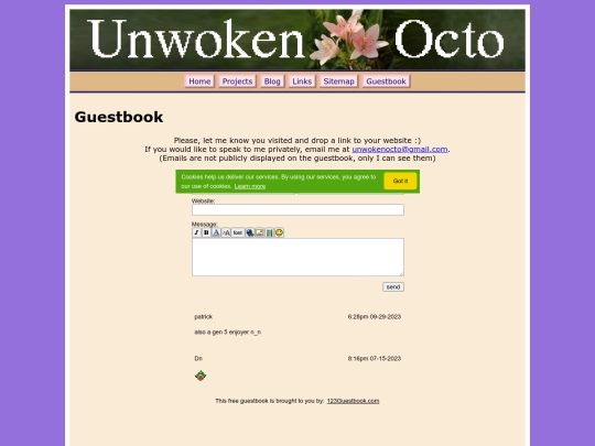 guestbook screenshot