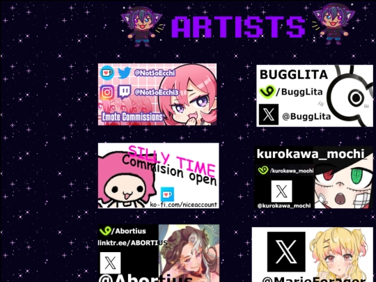 artists screenshot