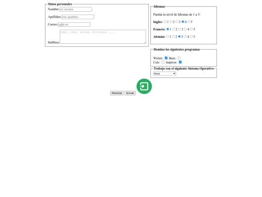 Lenguaje de marcas/formularios screenshot