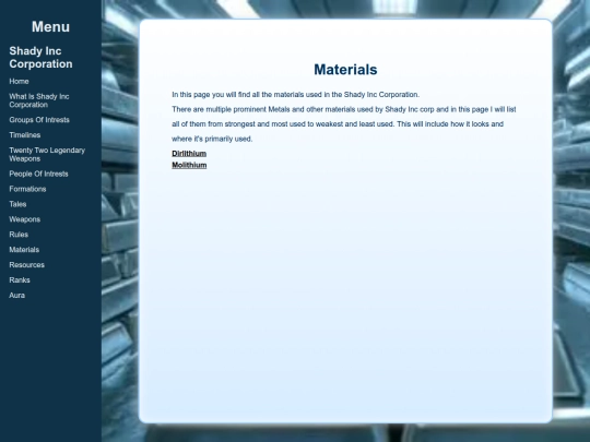 Materials screenshot