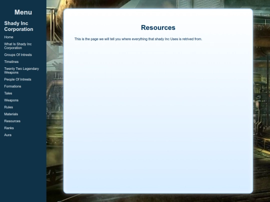 Resources screenshot
