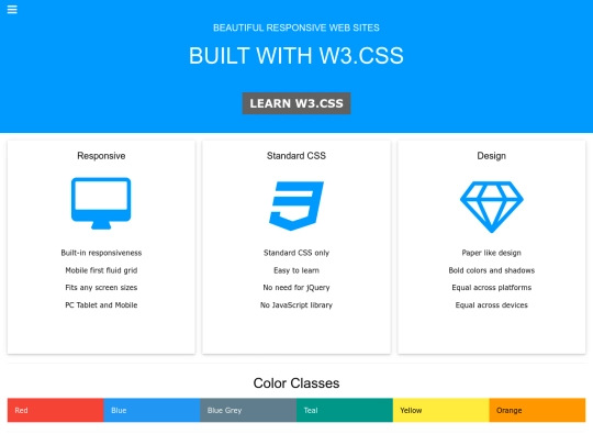 W3CSS screenshot