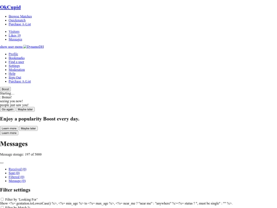okcupid screenshot