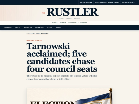 russell-election-tarnowski-acclaimed-council-candidates-2026 screenshot