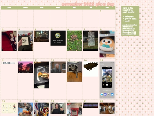 picaday/november25 screenshot