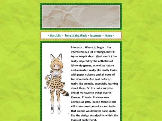 interests screenshot