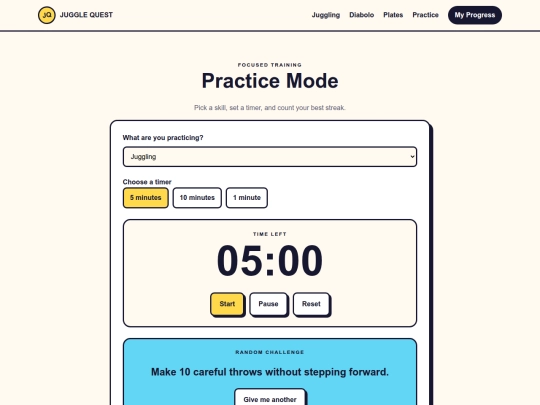 practice screenshot
