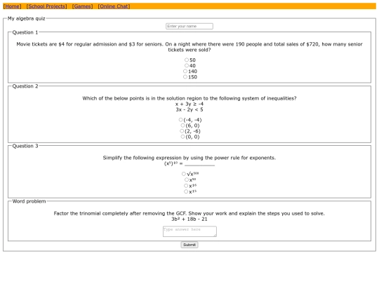 math-quiz screenshot