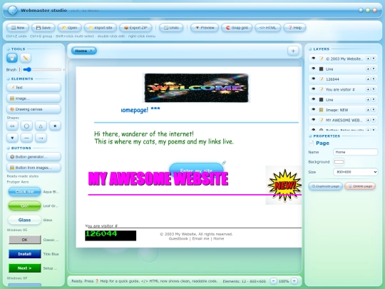 webmasterv1 screenshot