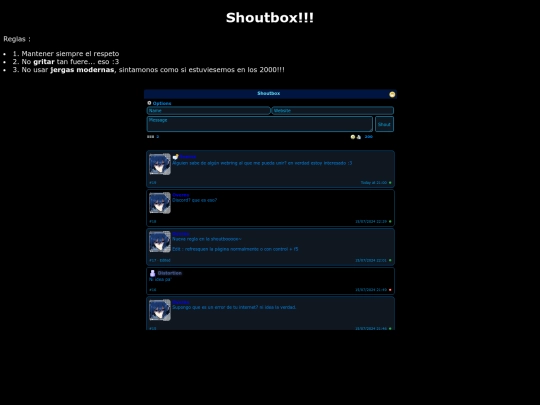 shoutbox screenshot