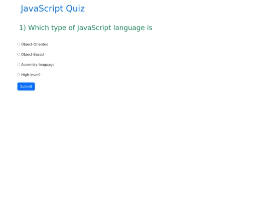 Quiz screenshot
