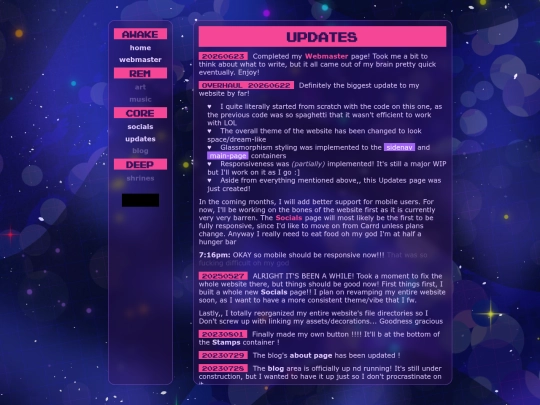 updates screenshot