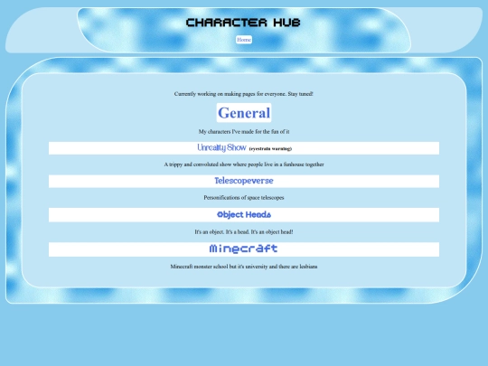 characterhub/home screenshot