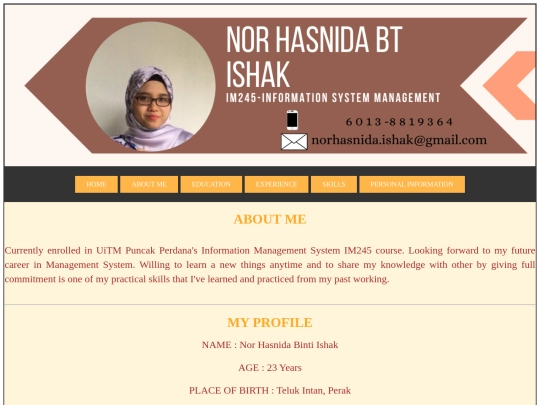 aboutme screenshot