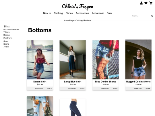 clothing-bottoms screenshot