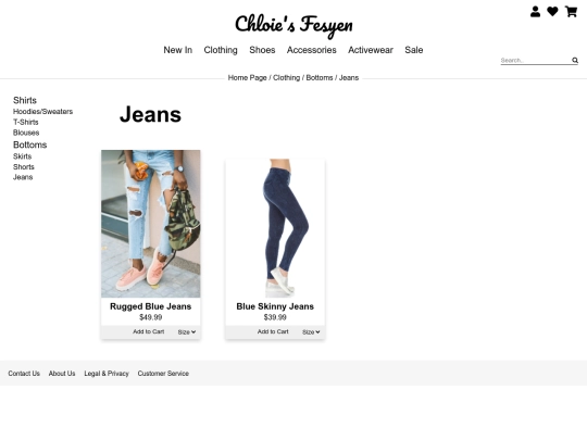clothing-jeans screenshot