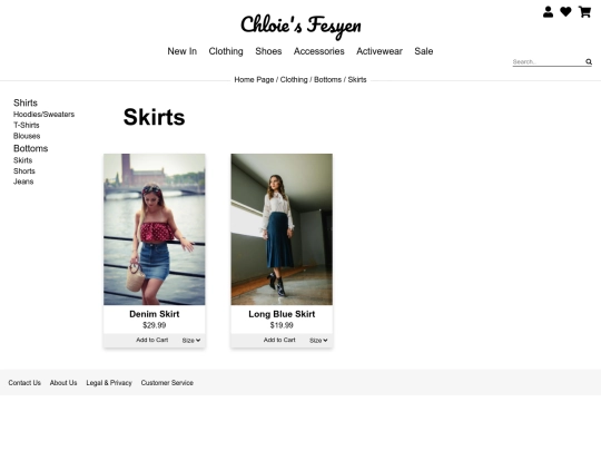 clothing-skirts screenshot