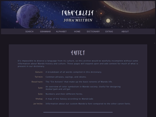 pages/extras screenshot