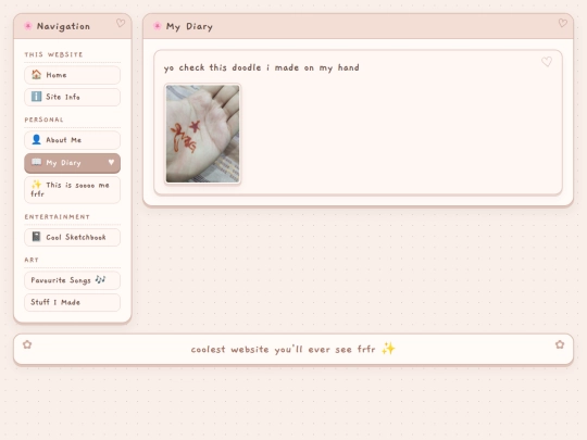 diary screenshot