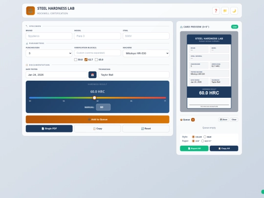 SteelHardenessLabsTestingSite screenshot