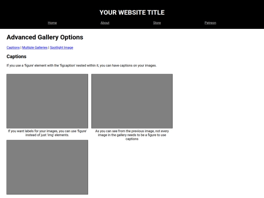 htmlPortfolio/alternateGalleries screenshot