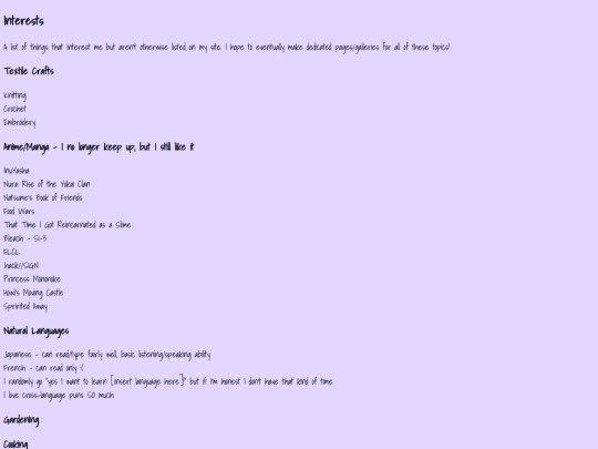 interests screenshot