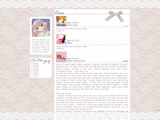 diary screenshot