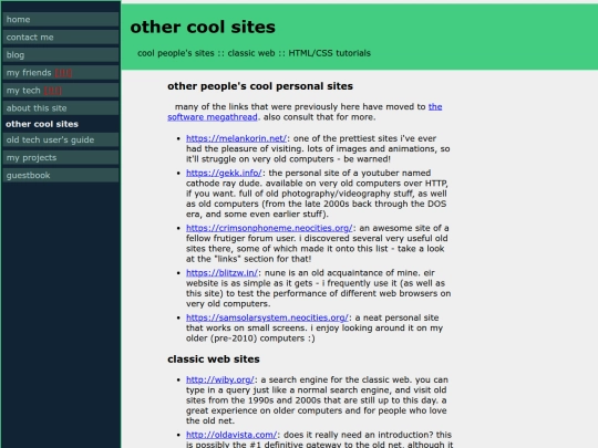 links screenshot