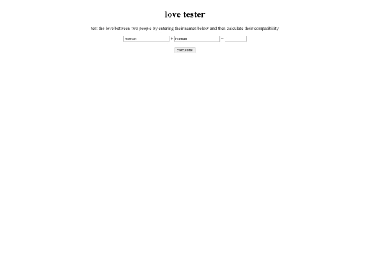 lovetest screenshot