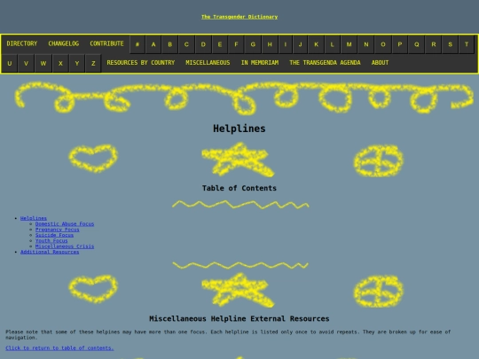 helplines screenshot