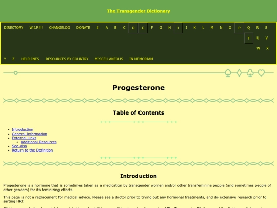p/progesterone screenshot