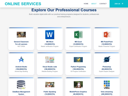 services screenshot