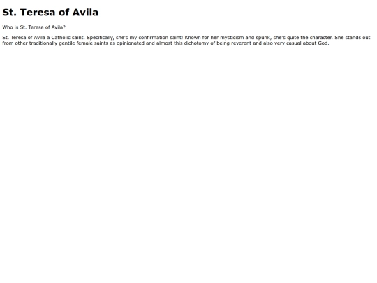teresaofavila screenshot
