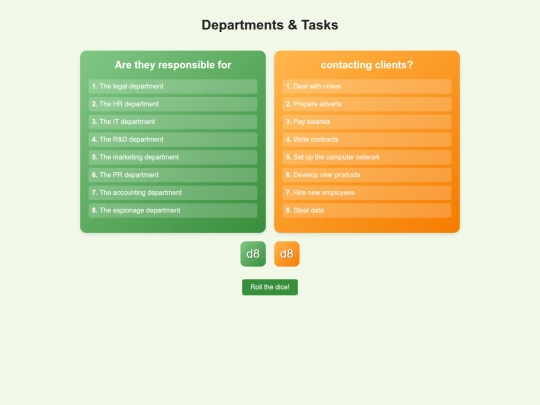 Department tasks screenshot