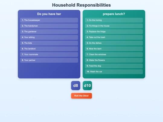 Household Responsibilities screenshot