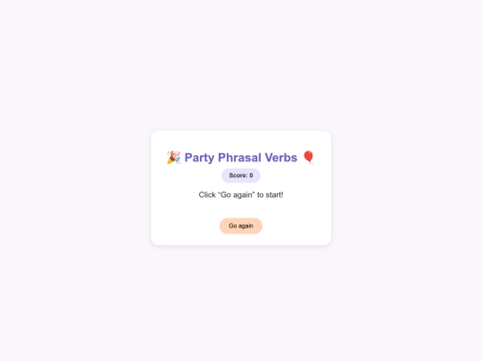 Party Phrasal Verbs screenshot